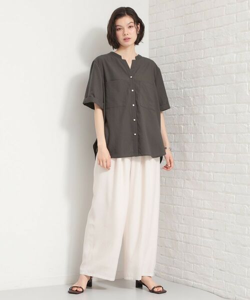 THE SHOP TK / ザ ショップ ティーケー シャツ・ブラウス | Wポケット金ボタンシャツ5分袖 | 詳細7