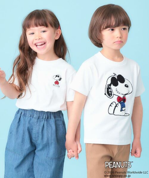 THE SHOP TK / ザ ショップ ティーケー Tシャツ | PEANUTS ／ ピーナッツ スヌーピー ワンポイント刺繍半袖Tシャツ | 詳細1