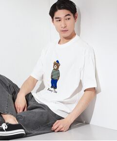 THE SHOP TK / ザ ショップ ティーケー Tシャツ | クマ サガラ刺繍 半袖Tシャツ 【洗濯機OK】