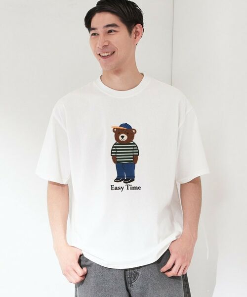 THE SHOP TK / ザ ショップ ティーケー Tシャツ | クマ サガラ刺繍 半袖Tシャツ 【洗濯機OK】 | 詳細1