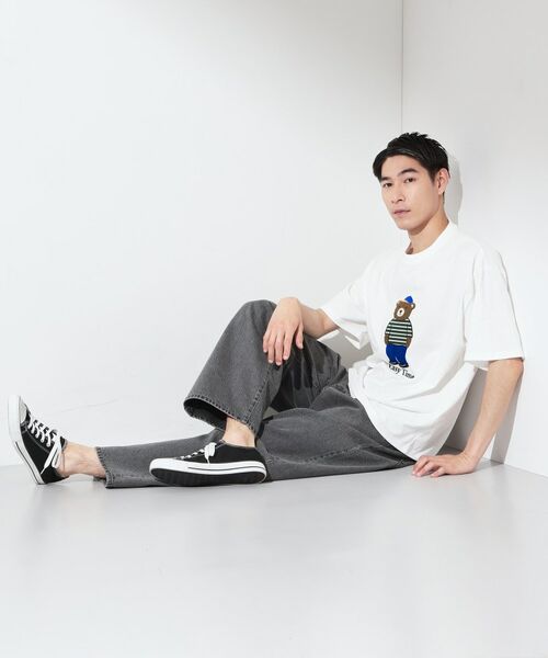 THE SHOP TK / ザ ショップ ティーケー Tシャツ | クマ サガラ刺繍 半袖Tシャツ 【洗濯機OK】 | 詳細3