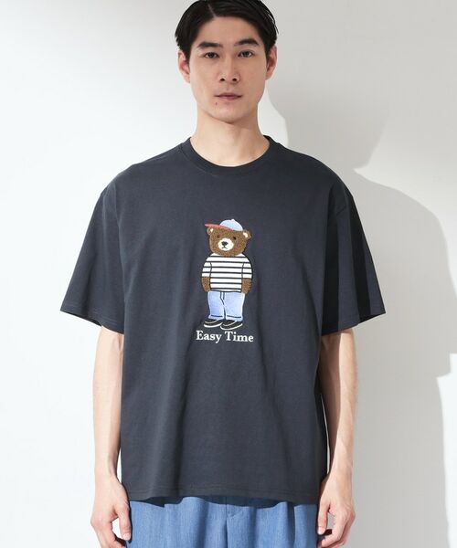 THE SHOP TK / ザ ショップ ティーケー Tシャツ | クマ サガラ刺繍 半袖Tシャツ 【洗濯機OK】 | 詳細9