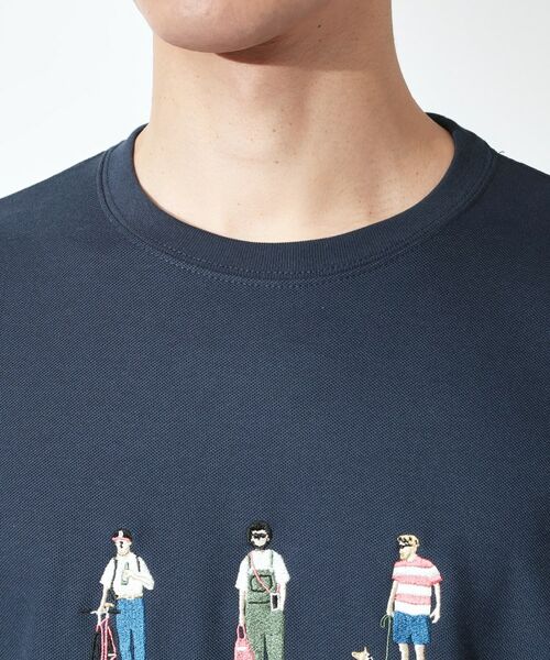 THE SHOP TK / ザ ショップ ティーケー Tシャツ | 刺繍×ロゴ 鹿の子 半袖Tシャツ 【洗濯機OK】 | 詳細12