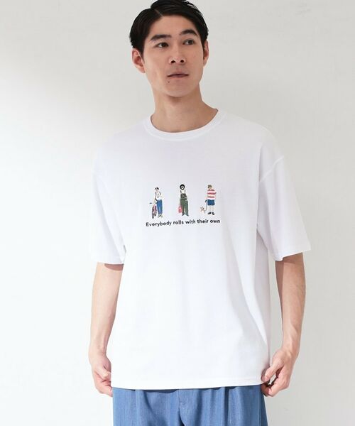 THE SHOP TK / ザ ショップ ティーケー Tシャツ | 刺繍×ロゴ 鹿の子 半袖Tシャツ 【洗濯機OK】（オフホワイト(003)）