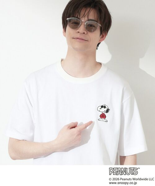 THE SHOP TK / ザ ショップ ティーケー Tシャツ | PEANUTS ／ ピーナッツ スヌーピー ワンポイント刺繍 半袖Tシャツ | 詳細2