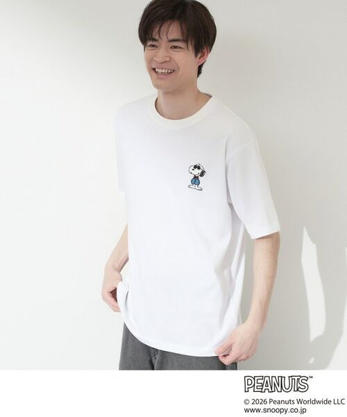 THE SHOP TK / ザ ショップ ティーケー Tシャツ | PEANUTS ／ ピーナッツ スヌーピー ワンポイント刺繍 半袖Tシャツ | 詳細5