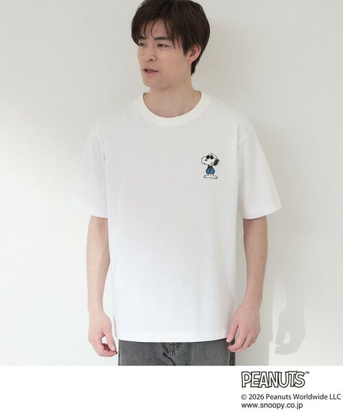 THE SHOP TK / ザ ショップ ティーケー Tシャツ | PEANUTS ／ ピーナッツ スヌーピー ワンポイント刺繍 半袖Tシャツ | 詳細9