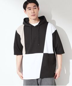 THE SHOP TK / ザ ショップ ティーケー パーカー | ブロッキング半袖パーカ 【洗濯機OK】