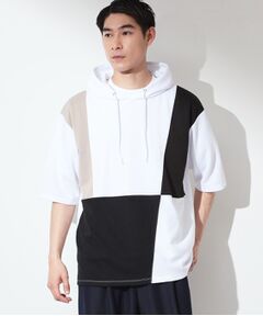 THE SHOP TK / ザ ショップ ティーケー パーカー | ブロッキング半袖パーカ 【洗濯機OK】