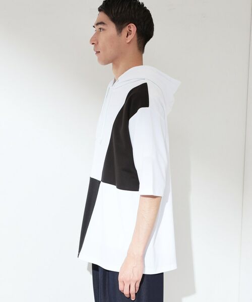 THE SHOP TK / ザ ショップ ティーケー パーカー | ブロッキング半袖パーカ 【洗濯機OK】 | 詳細10