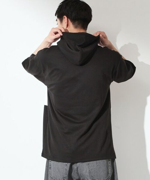 THE SHOP TK / ザ ショップ ティーケー パーカー | ブロッキング半袖パーカ 【洗濯機OK】 | 詳細2