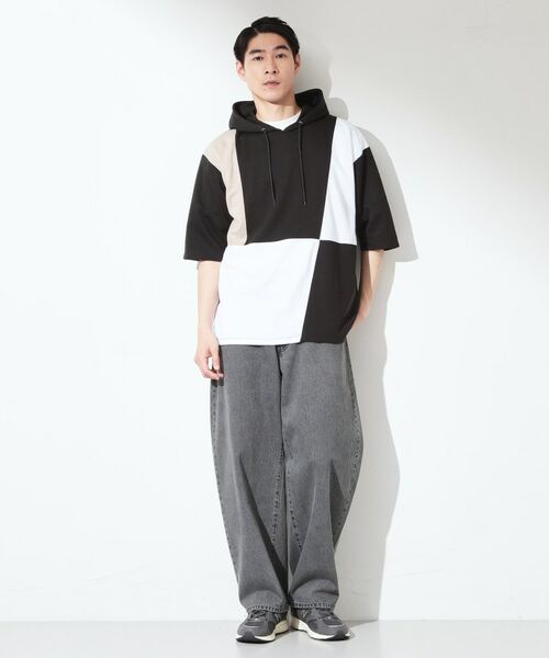 THE SHOP TK / ザ ショップ ティーケー パーカー | ブロッキング半袖パーカ 【洗濯機OK】 | 詳細3