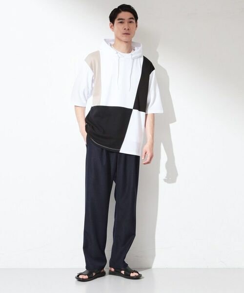 THE SHOP TK / ザ ショップ ティーケー パーカー | ブロッキング半袖パーカ 【洗濯機OK】 | 詳細7