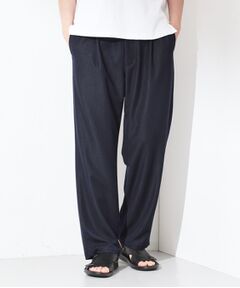 THE SHOP TK / ザ ショップ ティーケー パンツ | デニムライク セミワイドイージーパンツ 【ベルト要らず／洗濯機OK】