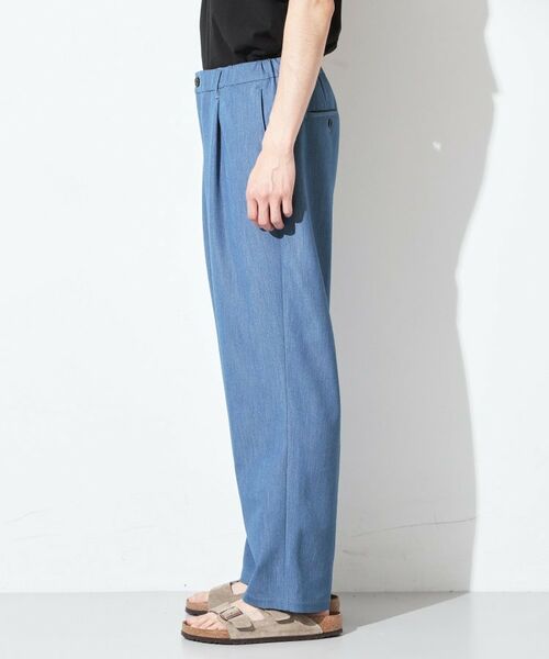 THE SHOP TK / ザ ショップ ティーケー パンツ | デニムライク セミワイドイージーパンツ 【ベルト要らず／洗濯機OK】 | 詳細10