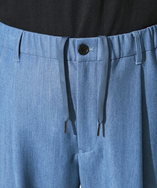 THE SHOP TK / ザ ショップ ティーケー パンツ | デニムライク セミワイドイージーパンツ 【ベルト要らず／洗濯機OK】 | 詳細12