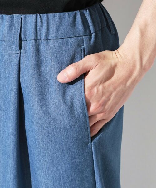 THE SHOP TK / ザ ショップ ティーケー パンツ | デニムライク セミワイドイージーパンツ 【ベルト要らず／洗濯機OK】 | 詳細13