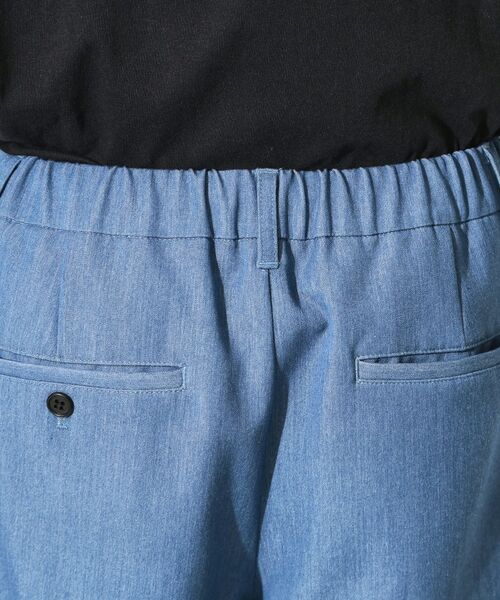 THE SHOP TK / ザ ショップ ティーケー パンツ | デニムライク セミワイドイージーパンツ 【ベルト要らず／洗濯機OK】 | 詳細14