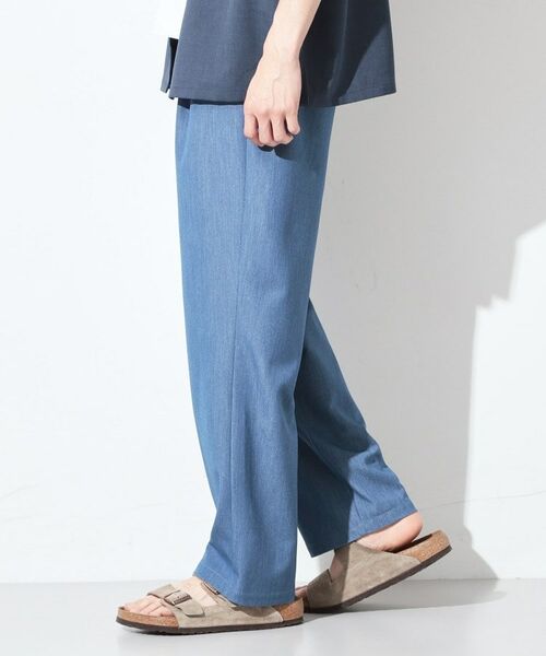 THE SHOP TK / ザ ショップ ティーケー パンツ | デニムライク セミワイドイージーパンツ 【ベルト要らず／洗濯機OK】 | 詳細5