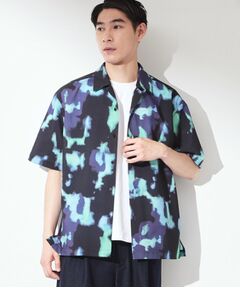 THE SHOP TK / ザ ショップ ティーケー シャツ・ブラウス | プリント柄 開襟半袖シャツ 【洗濯機OK】