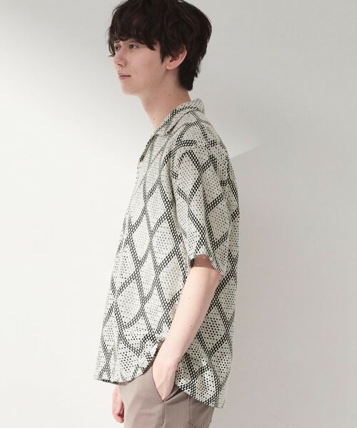 THE SHOP TK / ザ ショップ ティーケー シャツ・ブラウス | アーガイル柄 レース半袖シャツ 洗濯機OK | 詳細2