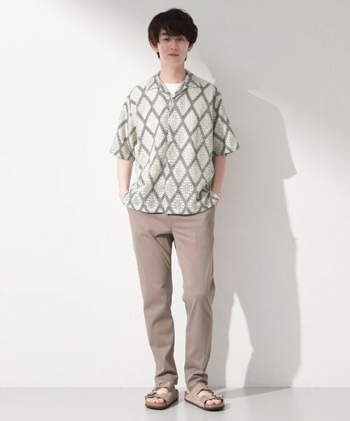 THE SHOP TK / ザ ショップ ティーケー シャツ・ブラウス | アーガイル柄 レース半袖シャツ 洗濯機OK | 詳細3