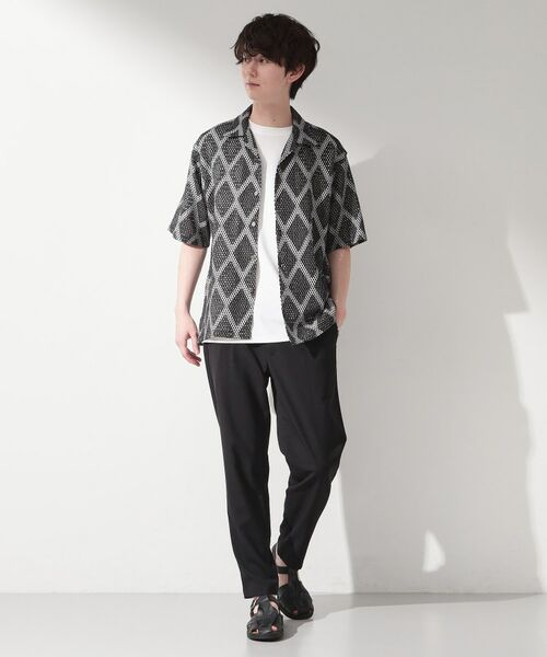 THE SHOP TK / ザ ショップ ティーケー シャツ・ブラウス | アーガイル柄 レース半袖シャツ 洗濯機OK | 詳細6