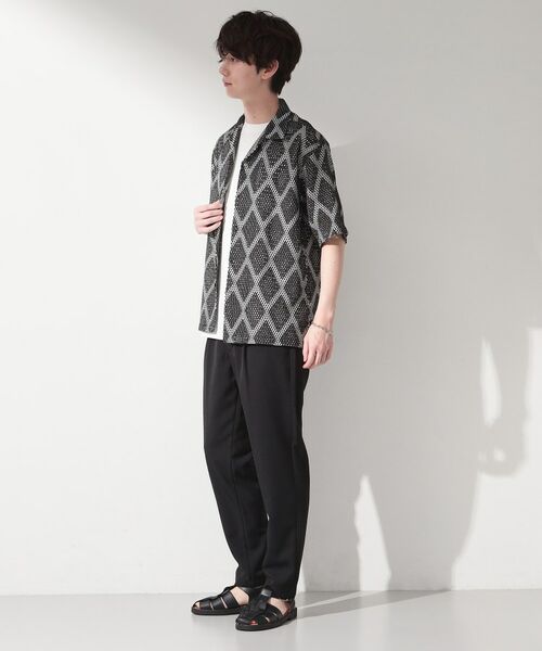 THE SHOP TK / ザ ショップ ティーケー シャツ・ブラウス | アーガイル柄 レース半袖シャツ 洗濯機OK | 詳細7