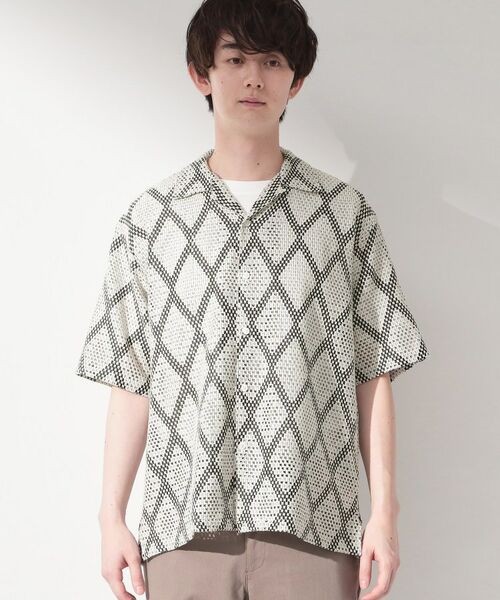 THE SHOP TK / ザ ショップ ティーケー シャツ・ブラウス | アーガイル柄 レース半袖シャツ 洗濯機OK | 詳細9