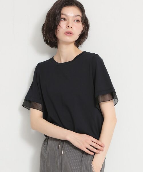 THE SHOP TK / ザ ショップ ティーケー Tシャツ | 【多機能】袖シアークルーネックTシャツ | 詳細1