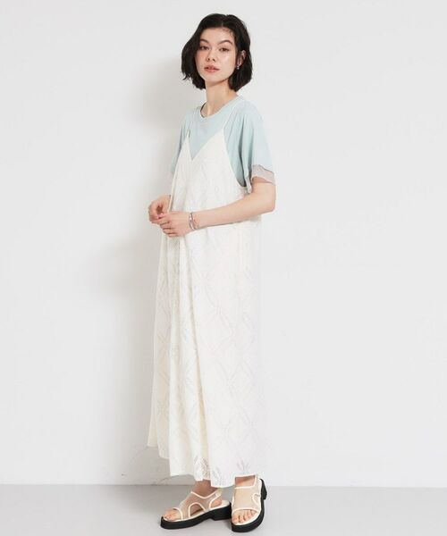 THE SHOP TK / ザ ショップ ティーケー Tシャツ | 【M-XL/ひんやり/吸水速乾/UV】上品な透け感 袖口シアーTシャツ | 詳細18