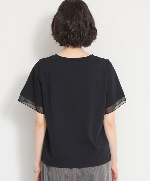 THE SHOP TK / ザ ショップ ティーケー Tシャツ | 【M-XL/ひんやり/吸水速乾/UV】上品な透け感 袖口シアーTシャツ | 詳細22