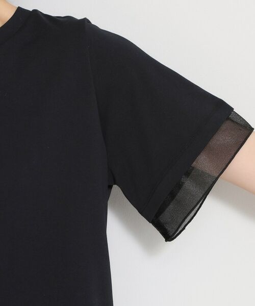 THE SHOP TK / ザ ショップ ティーケー Tシャツ | 【M-XL/ひんやり/吸水速乾/UV】上品な透け感 袖口シアーTシャツ | 詳細24