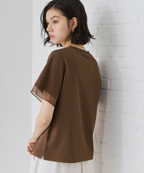 THE SHOP TK / ザ ショップ ティーケー Tシャツ | 【M-XL/ひんやり】上品な透け感 袖口シアーTシャツ | 詳細27