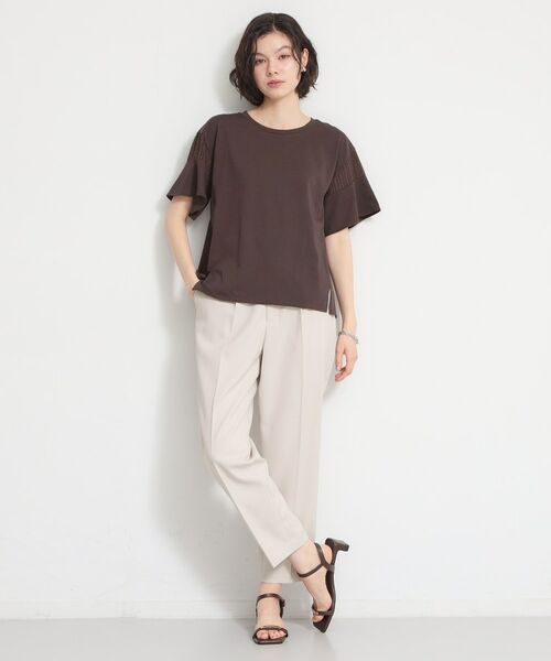 THE SHOP TK / ザ ショップ ティーケー カットソー | 【多機能】袖フレア挟み込みシアーTシャツ | 詳細11