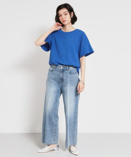 THE SHOP TK / ザ ショップ ティーケー Tシャツ | 【ひんやり／吸水速乾／UV】軽やかに揺れる シアーフレアスリーブTシャツ | 詳細19