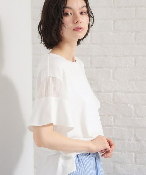 THE SHOP TK / ザ ショップ ティーケー カットソー | 【多機能】袖フレア挟み込みシアーTシャツ | 詳細2