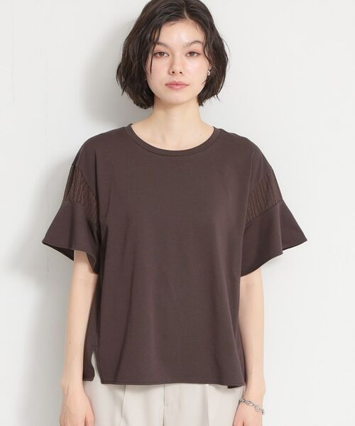 THE SHOP TK / ザ ショップ ティーケー Tシャツ | 【ひんやり／吸水速乾／UV】軽やかに揺れる シアーフレアスリーブTシャツ | 詳細21