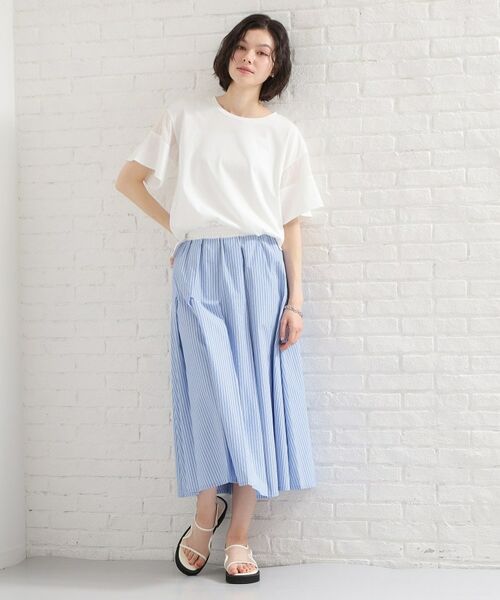 THE SHOP TK / ザ ショップ ティーケー カットソー | 【多機能】袖フレア挟み込みシアーTシャツ | 詳細3