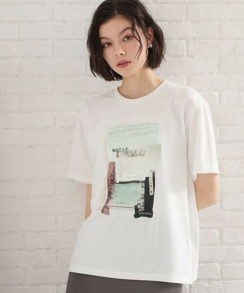 THE SHOP TK / ザ ショップ ティーケー Tシャツ | 【多機能】ロゴアソートクルーネックTシャツ（アイボリー(104)）