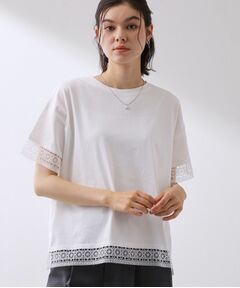 THE SHOP TK / ザ ショップ ティーケー Tシャツ | モチーフレース切替Tシャツ