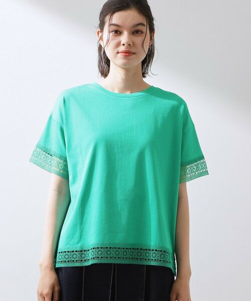 THE SHOP TK / ザ ショップ ティーケー Tシャツ | モチーフレース切替Tシャツ | 詳細13