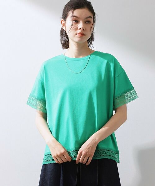 THE SHOP TK / ザ ショップ ティーケー Tシャツ | モチーフレース切替Tシャツ | 詳細9