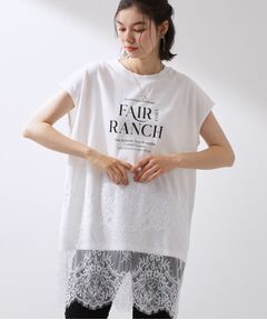 THE SHOP TK / ザ ショップ ティーケー Tシャツ | レース切替ロゴロングTシャツ