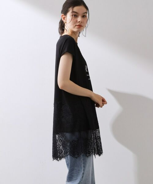THE SHOP TK / ザ ショップ ティーケー Tシャツ | レース切替ロゴロングTシャツ | 詳細10
