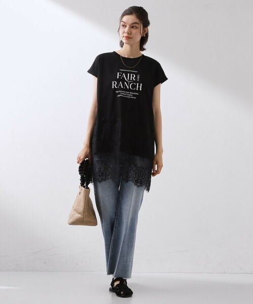 THE SHOP TK / ザ ショップ ティーケー Tシャツ | レース切替ロゴロングTシャツ | 詳細11