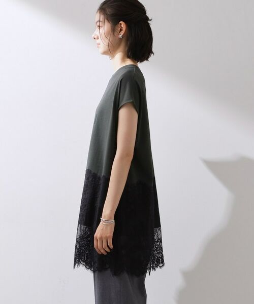 THE SHOP TK / ザ ショップ ティーケー Tシャツ | レース切替ロゴロングTシャツ | 詳細14