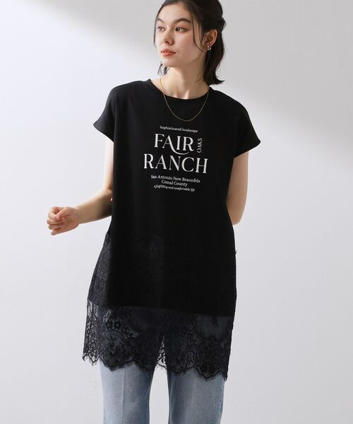THE SHOP TK / ザ ショップ ティーケー Tシャツ | レース切替ロゴロングTシャツ | 詳細9