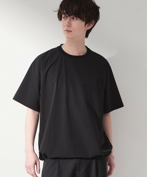 THE SHOP TK / ザ ショップ ティーケー カットソー | 【KURO】 ポリバレント ドローコード付き 半袖Tシャツ 接触冷感/UVカット/洗濯機OK | 詳細1