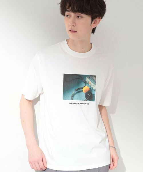 THE SHOP TK / ザ ショップ ティーケー Tシャツ | COOLフォト半袖Tシャツ 接触冷感/洗濯機OK(オフホワイト(003))